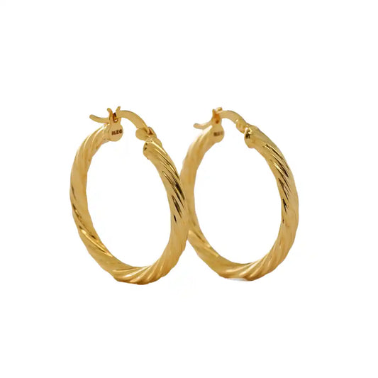 Candongas Fantastics en oro laminado 18K diseño trenzado brillante
