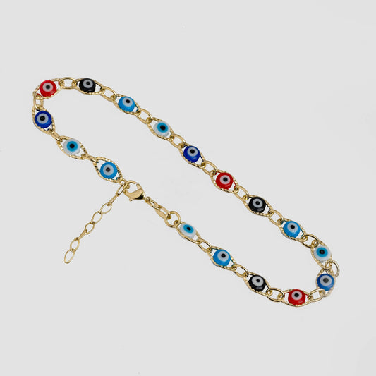 Tobillera Ojo Turco Multicolor 23 Cm + 2 Cms Extensor